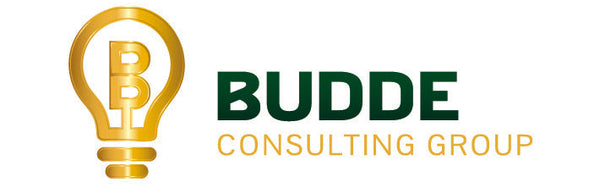 Logo of Budde Consulting Group with a light bulb icon on a white background